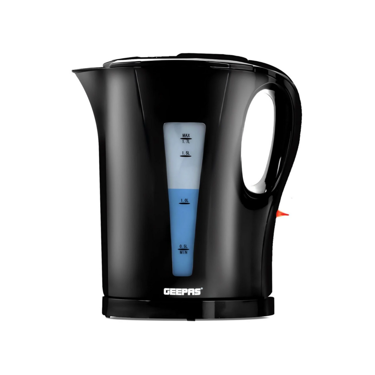 Geepas 1.7L Fast-Boil Cordless Black Electric Kettle