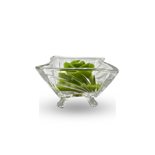 Tealight Glass Square shape scented candle Green rose