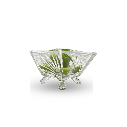 Tealight Glass Square shape scented candle Green rose