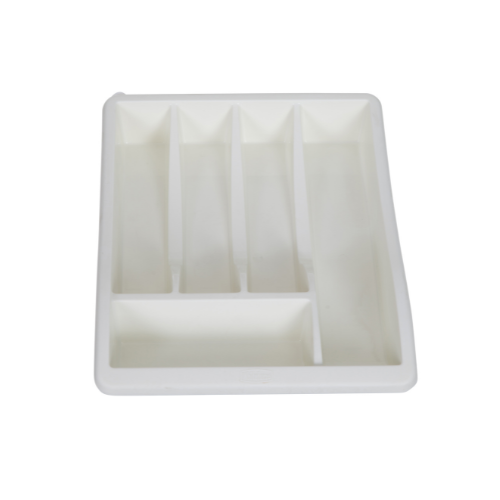 Whitefurze Cutlery Plastic Kitchen Organizers - Cream