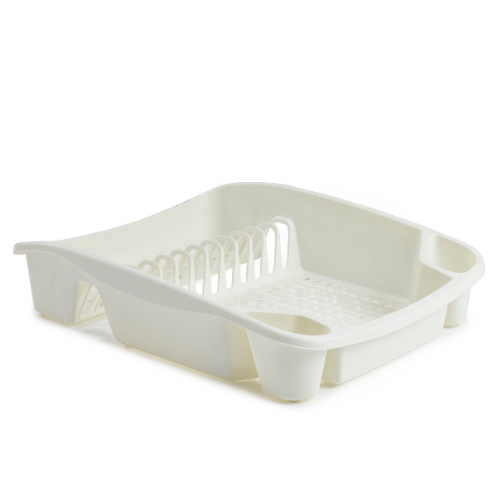 Whitefurze Large Plastic Dish Drainer - Cream