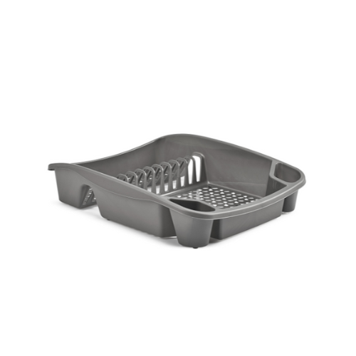 Whitefurze Small Plastic Dish Drainer - Gray