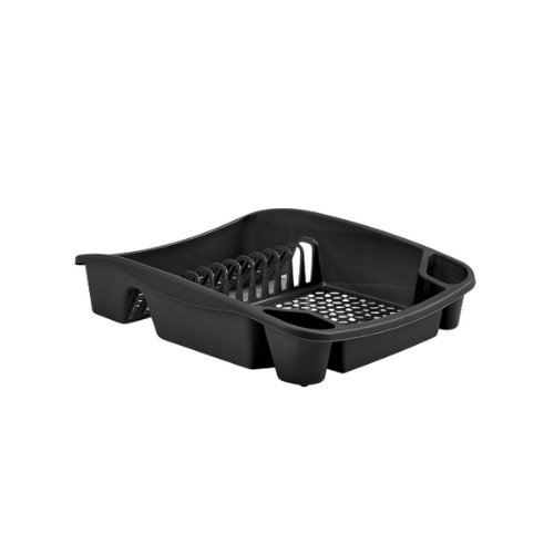 Whitefurze Small Plastic Dish Drainer - Black