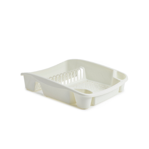 Whitefurze Small Plastic Dish Drainer - Cream