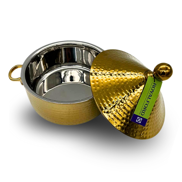 Hammered Gold and stainless steel Heavy duty Hot Pot