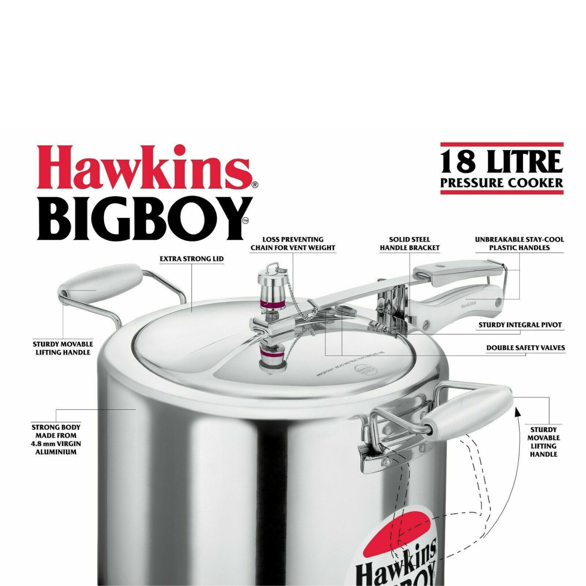 Hawkins Bigboy Extra Large Pressure Cooker 18 Litre C S Homestore