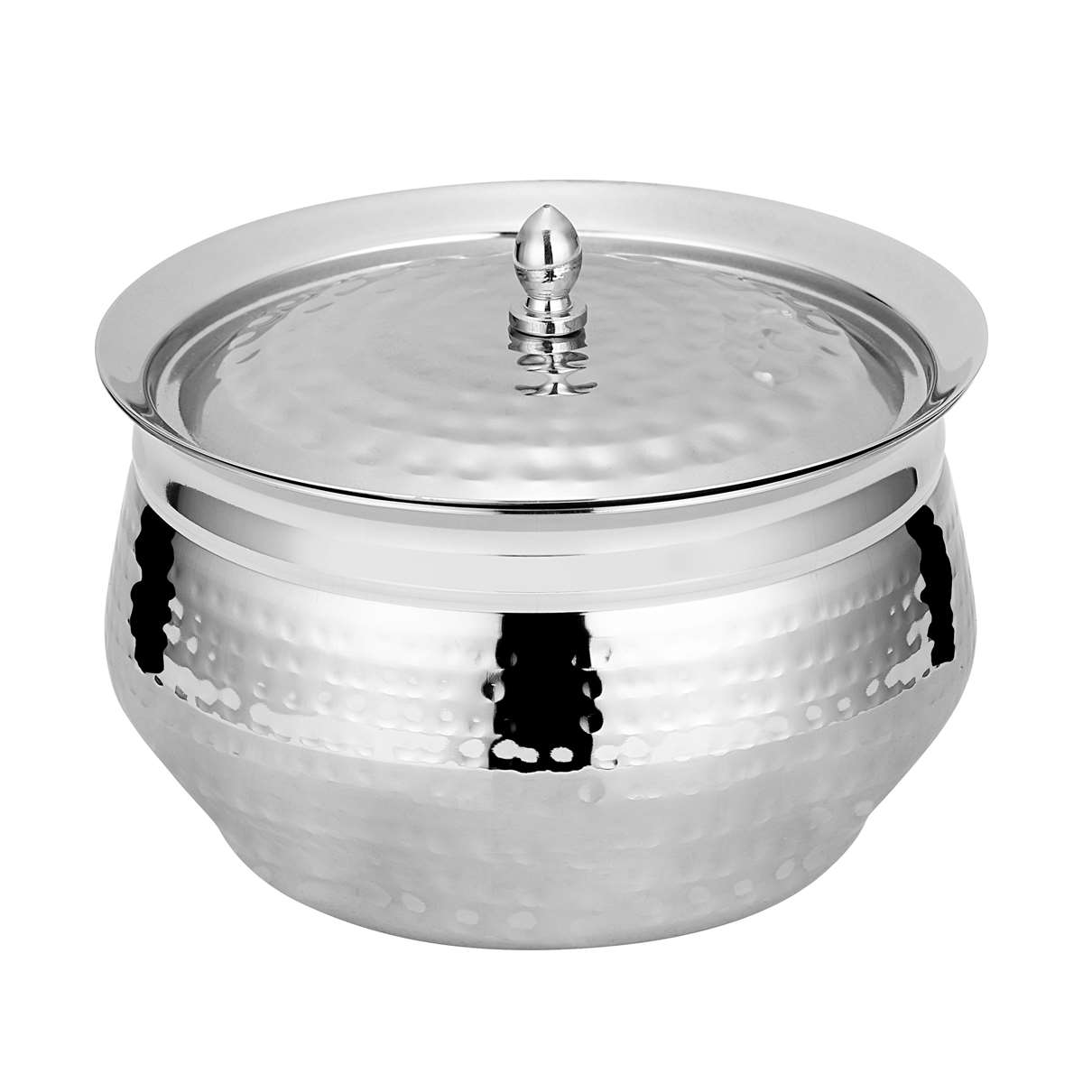 Chakmak Stainless Steel Coconut Hammered Handi – Available in 3 Sizes