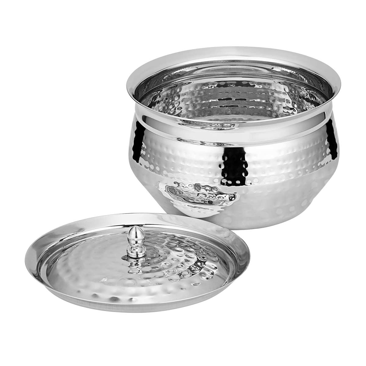 Chakmak Stainless Steel Coconut Hammered Handi – Available in 3 Sizes