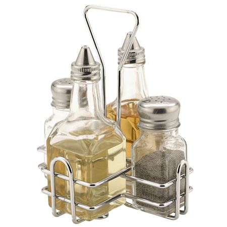 Glass Condiment Set 4 Pcs