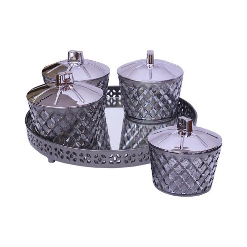 Jaypee Luxe Royal Crystal Snack Set – 4 Bowls (500ml Each)