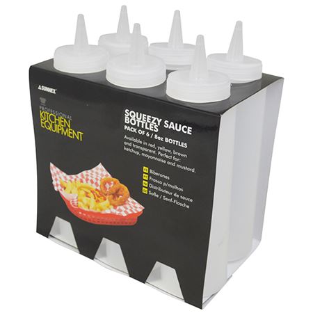 Sauce Bottle Clear 8 oz Pack 6