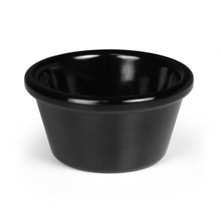 Melamine Ramekin Black Plain 2 oz Pack 12