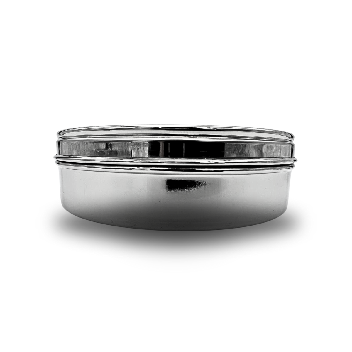Stainless Steel Masala Dabba with 7 bowls for spices with see through lid 16cm