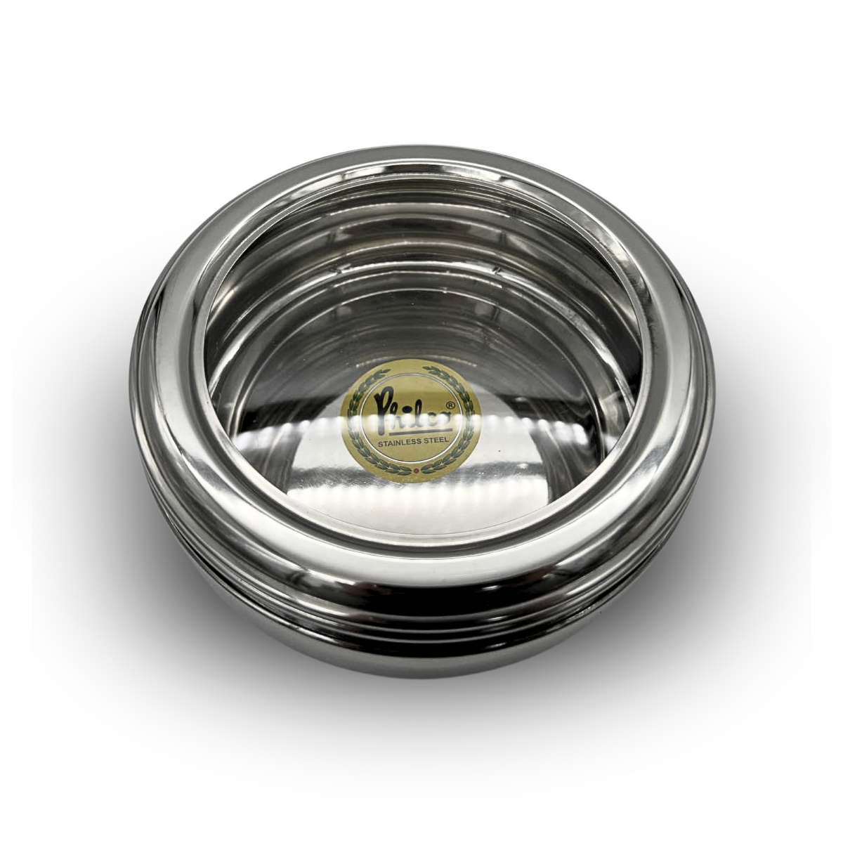 Belly-Shaped Masala Dabba - Stainless Steel Spice Box with See-Through Lid (19cm)