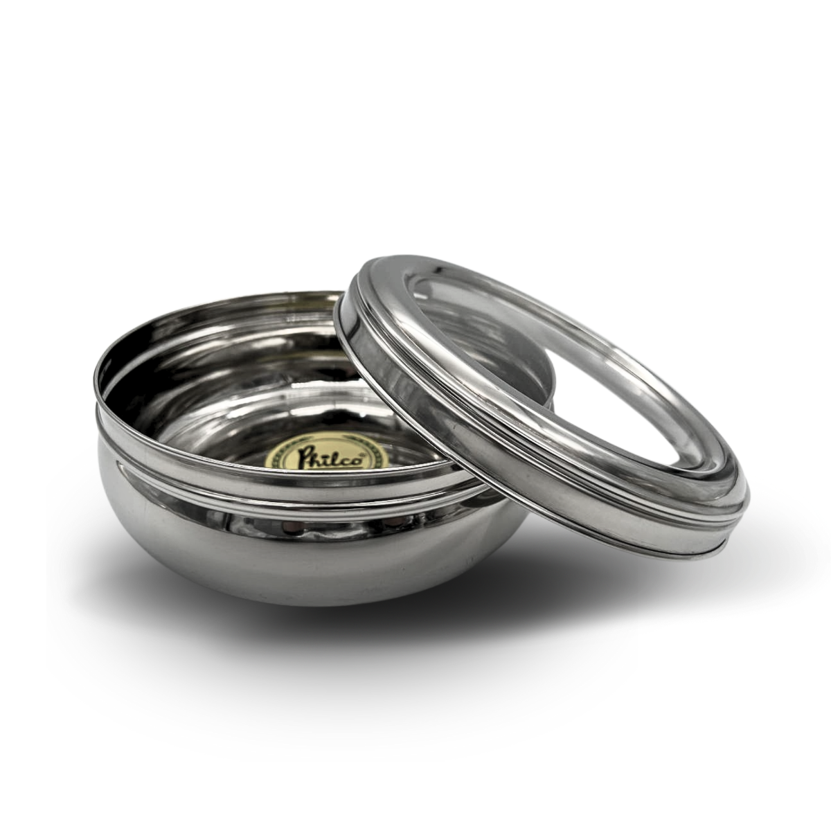 Belly-Shaped Masala Dabba - Stainless Steel Spice Box with See-Through Lid (19cm)