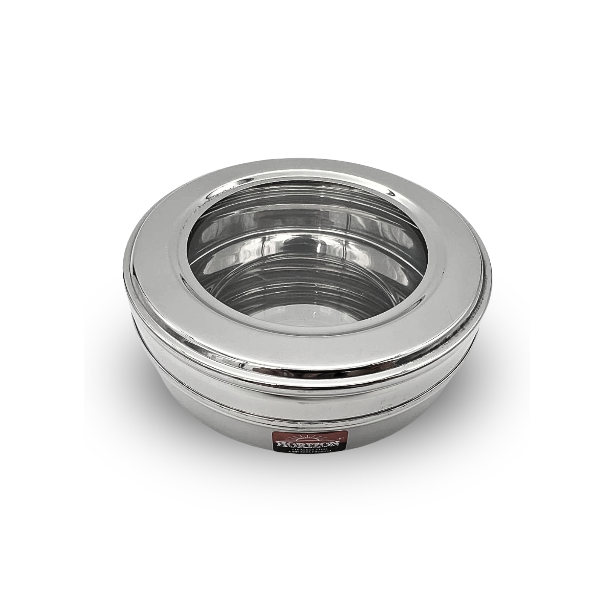 Masala Dabba - Stainless Steel Spice Box with See-Through Lid (13cm)