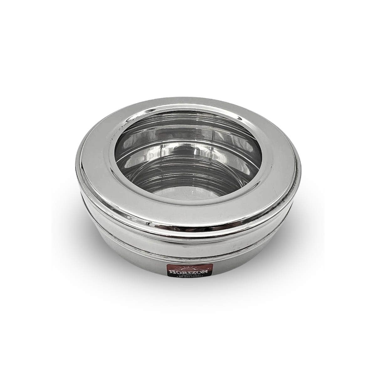 Masala Dabba - Stainless Steel Spice Box with See-Through Lid (14cm)