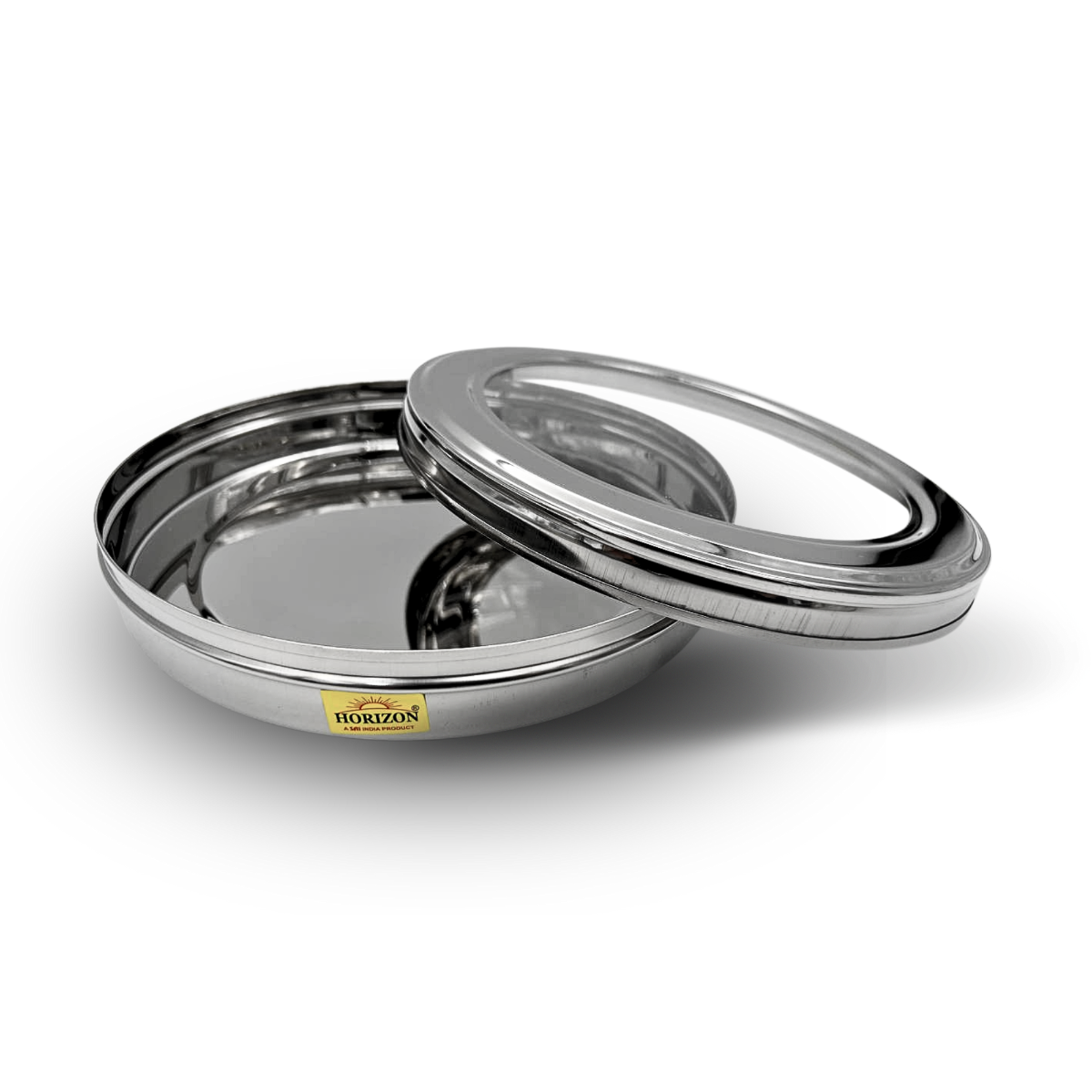 Stainless Steel Masala Dabba with see through lid 21cm