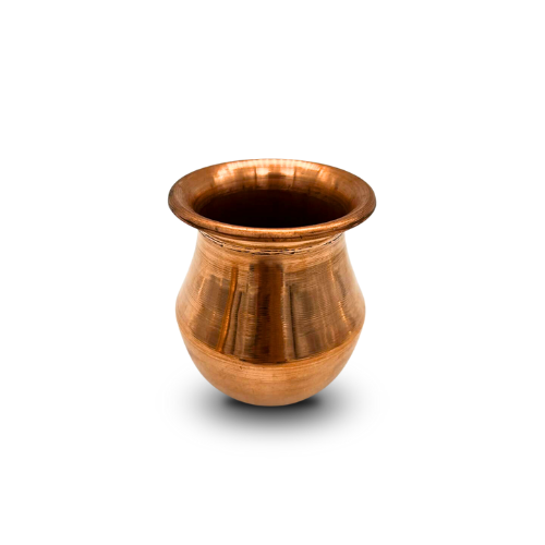 Small Wide Pure Ayurvedic Copper Lota for Health, Festivals, Puja, and Religious Ceremonies