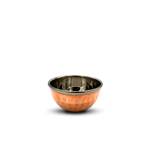 Traditional Indian Hammered Mini Stainless Steel and Copper Bowl