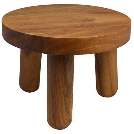 Naturals Acacia Wood Round Buffet Stand Dia 20cm X 15cm