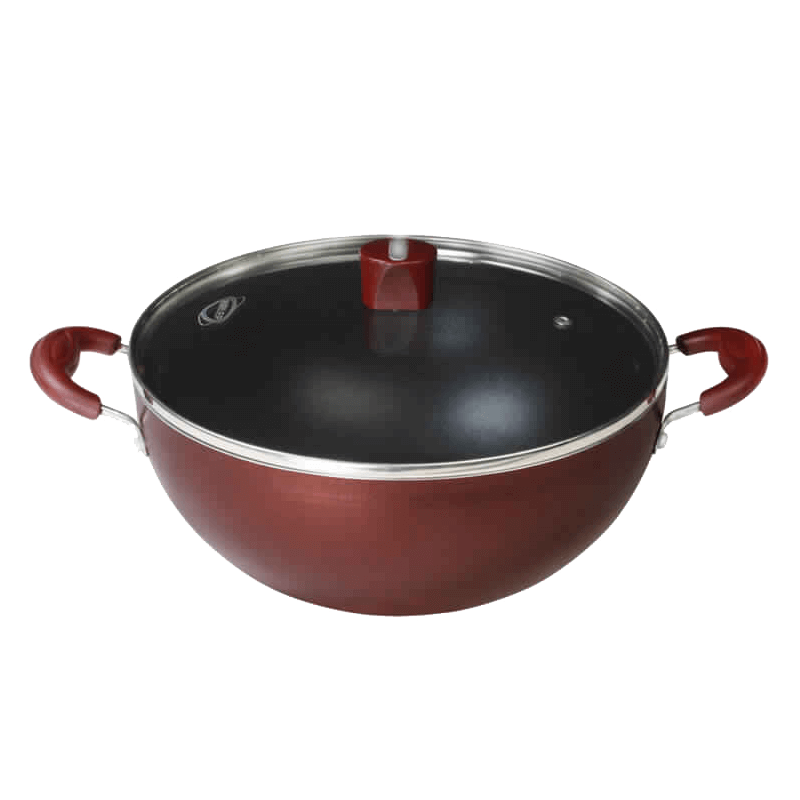 Nirlep Selec+ J Class 4.25 Ltr,26 Cm Non Stick Induction Deep Kadhai with Lid