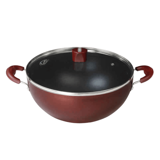 Nirlep Selec+ J Class 4.25 Ltr,26 Cm Non Stick Induction Deep Kadhai with Lid