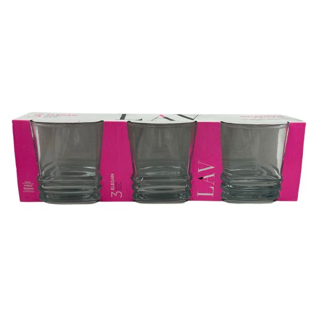 LAV Elegan Clear Glasses - Set of 3 - Available in 315ml Tumblers & 335ml Highballs