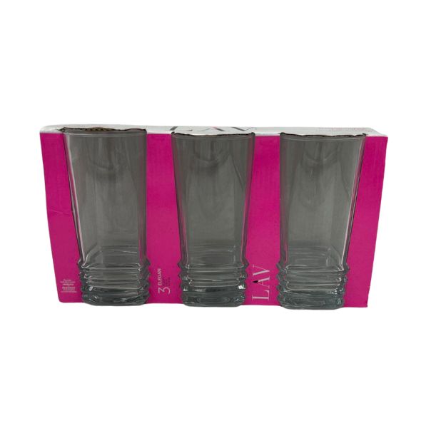 LAV Elegan Clear Glasses - Set of 3 - Available in 315ml Tumblers & 335ml Highballs