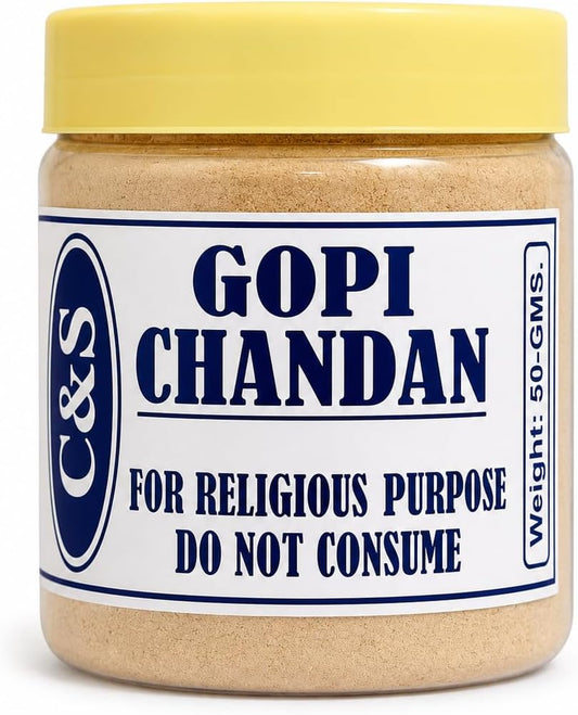 C&S Homestore Gopi Chandan Beige Powder 50g – Hindu Puja, Vaishnav Tilak, Krishna Worship & Religious Ceremonies