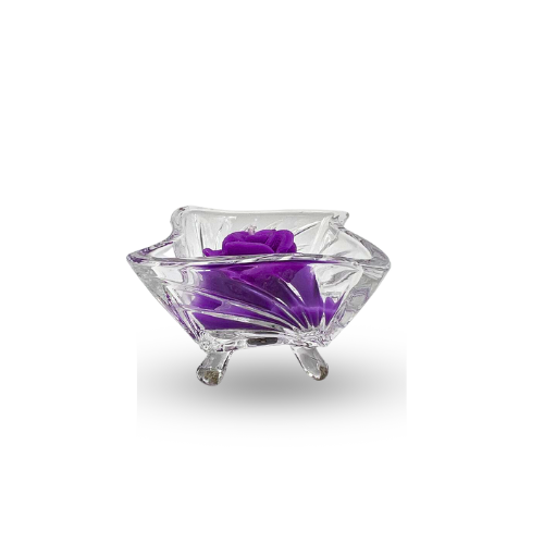 Tealight Glass Square shape scented candle Purple rose