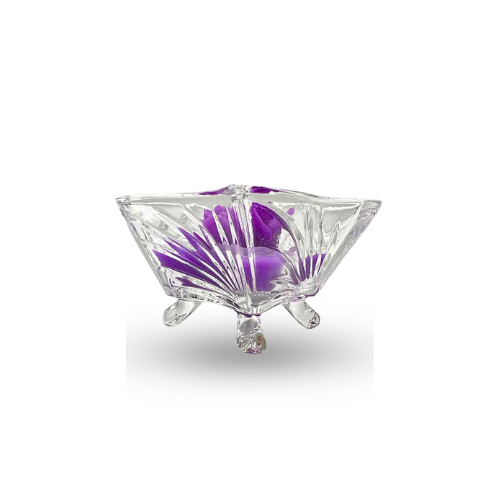 Tealight Glass Square shape scented candle Purple rose