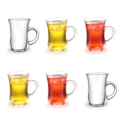 Royal Cuisine Turkish Tea Glasses Set of 6 – 145 ML