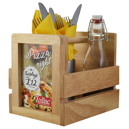 Naturals Condiment Caddy With Menu Holder