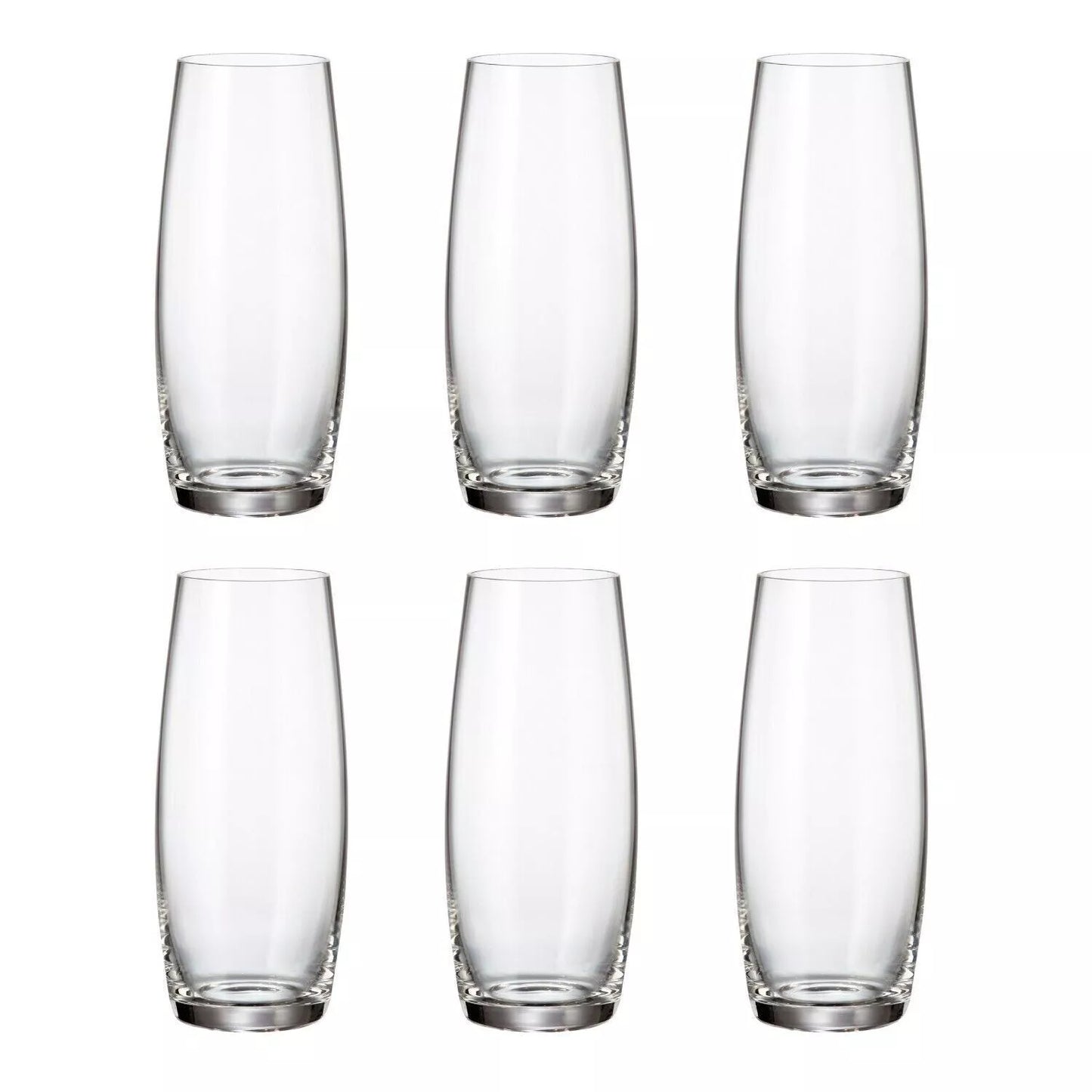 Crystalite Bohemia Stemless Champagne Flute Glasses – Set of 6, 270ml