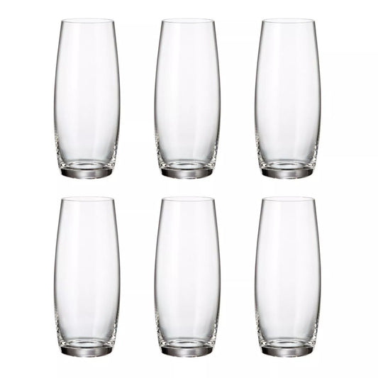 Crystalite Bohemia Stemless Champagne Flute Glasses – Set of 6, 270ml