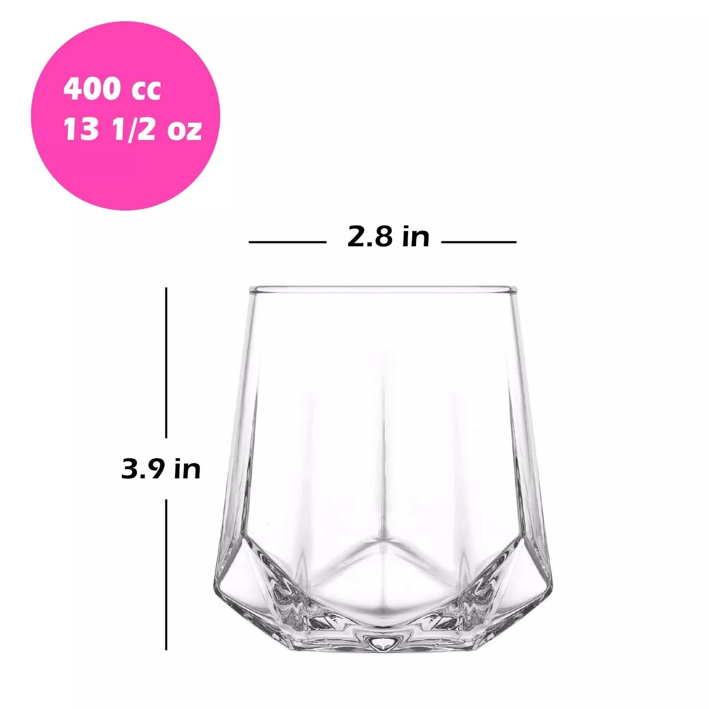 LAV Valeria Glassware Set - 400ml Tumblers & 460ml Highball Glasses - Pack of 3 Each