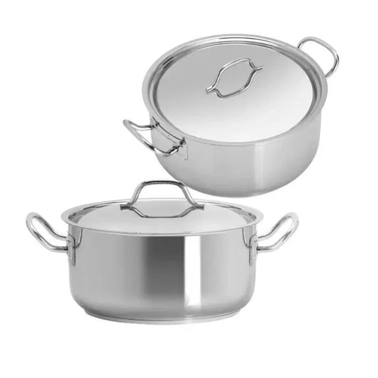 MasterCook Stainless Steel Casseroles, Heavy Duty Capsule Bottom – 6 Sizes (20cm-30cm)