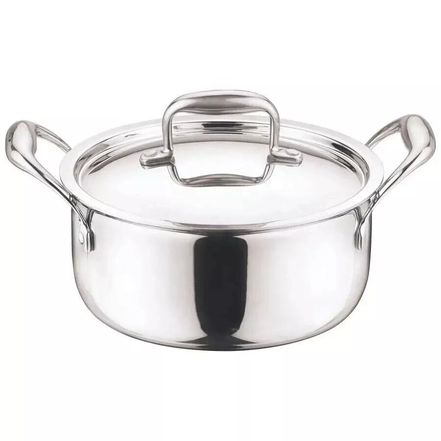 MasterCook Stainless Steel Casseroles, Heavy Duty Capsule Bottom – 6 Sizes (20cm-30cm)