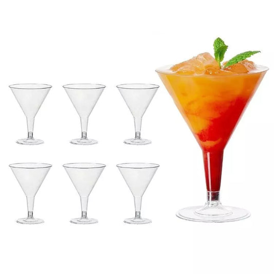 Plastic Party Reusable Martini Glasses - 6 x 8oz/230ml
