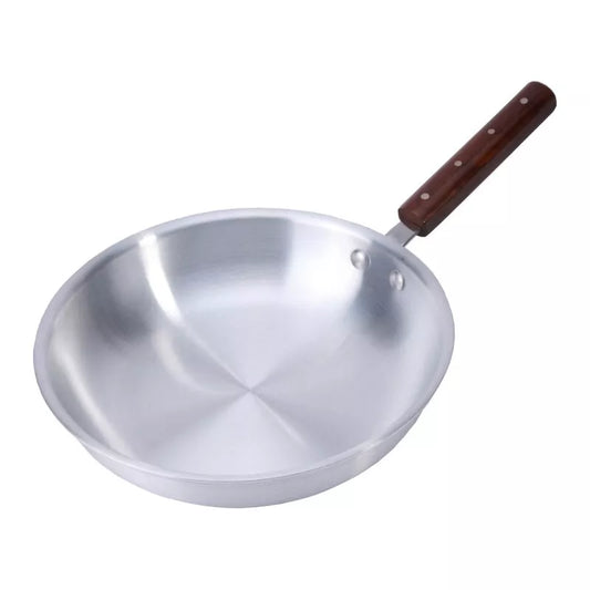 Kitchen King Commercial Aluminum Fry Pan with Wooden Handle - 23cm & 30cm