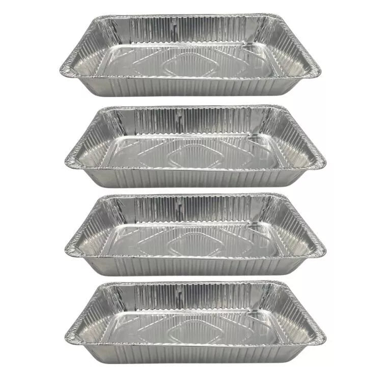 Extra Large Aluminium Foil Trays - 52.8cm x 33cm x 8.5cm - Set of 4