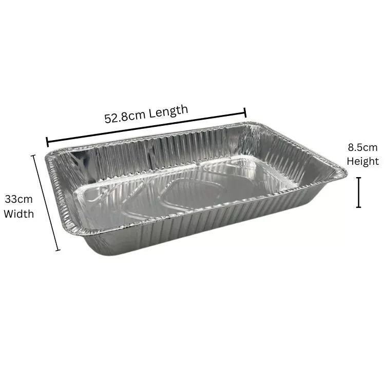 Extra Large Aluminium Foil Trays - 52.8cm x 33cm x 8.5cm - Set of 4