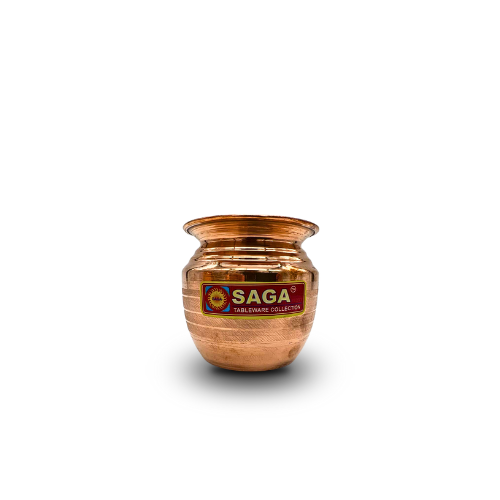 Saga Small Pure Ayurvedic Copper Lota for Health, Festivals, Puja, and Religious Ceremonies