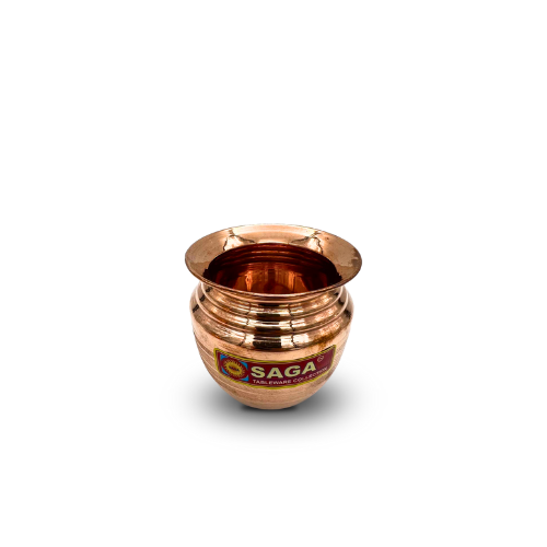 Saga Small Pure Ayurvedic Copper Lota for Health, Festivals, Puja, and Religious Ceremonies