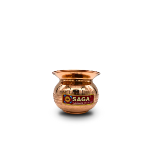 Saga Small Wide Pure Ayurvedic Copper Lota for Health, Festivals, Puja, and Religious Ceremonies