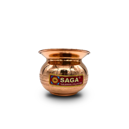 Saga Medium Pure Ayurvedic Copper Lota for Health, Festivals, Puja, and Religious Ceremonies