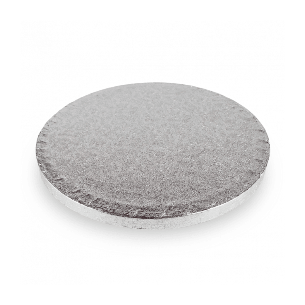 Round Embossed Cake Drum Thick Board Silver 18"