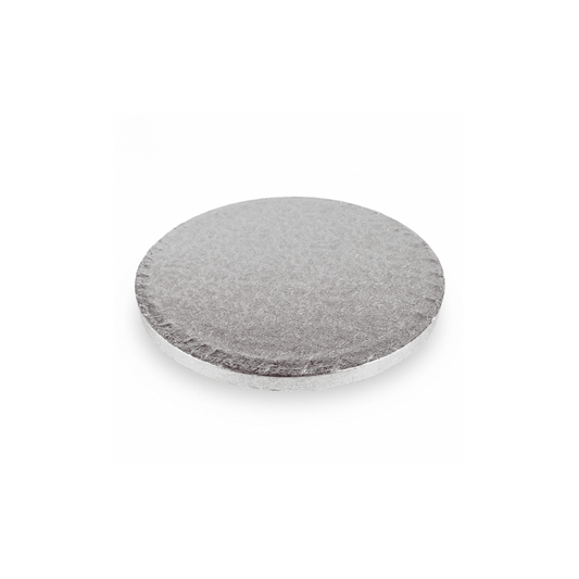 Round Embossed Set of 5 Cake Drums Thick Board Silver 16"
