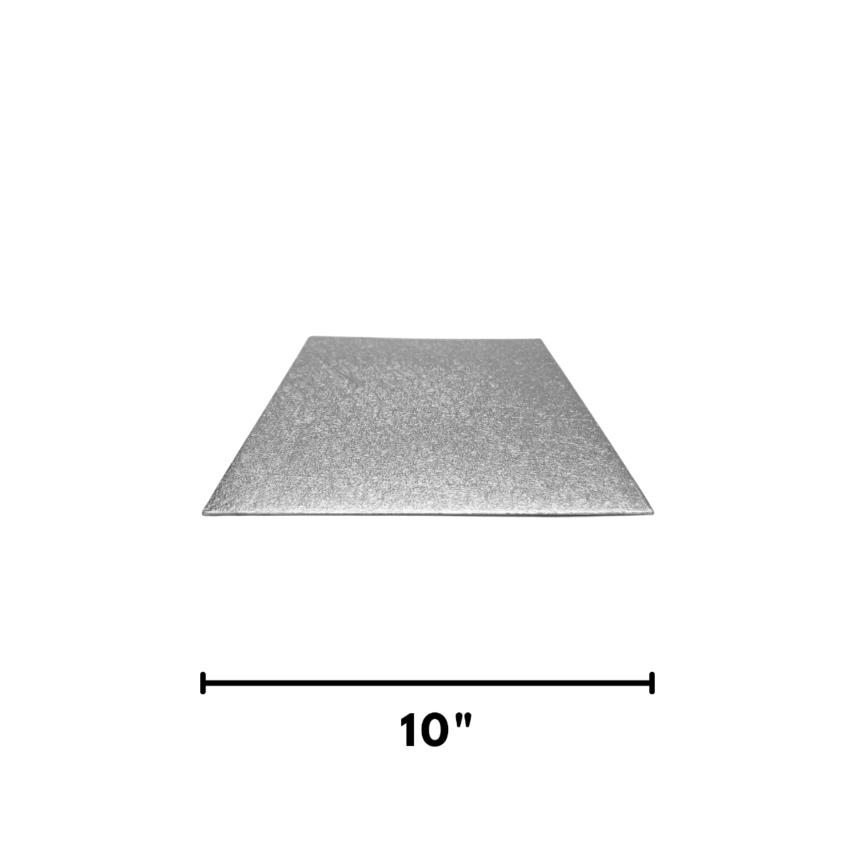 Silver Square Embossed Cake Drum Thin Board 10"